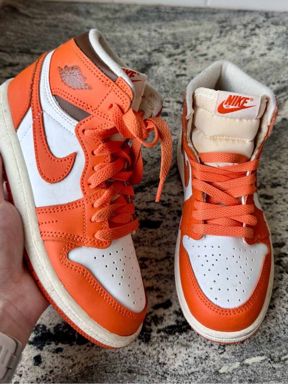 Jordan 1 Retro High OG "Starfish". Size 1.5 Y. EUC.